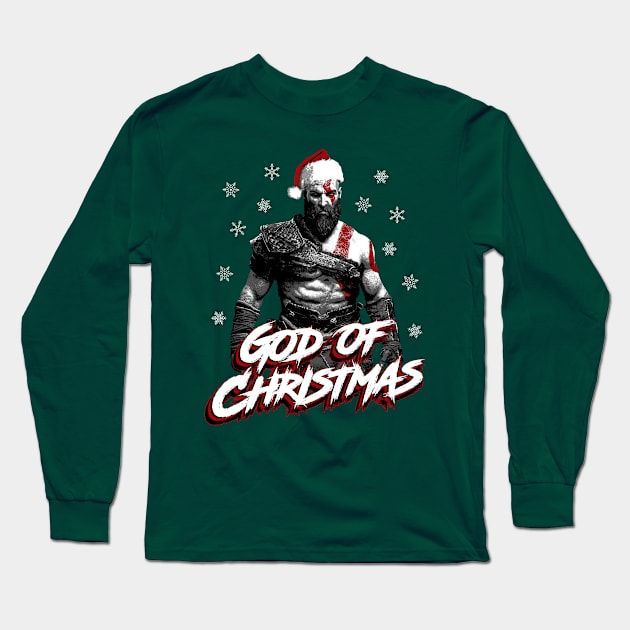 Kratos - God of Christmas Long Sleeve T-Shirt by Dopamine Creative